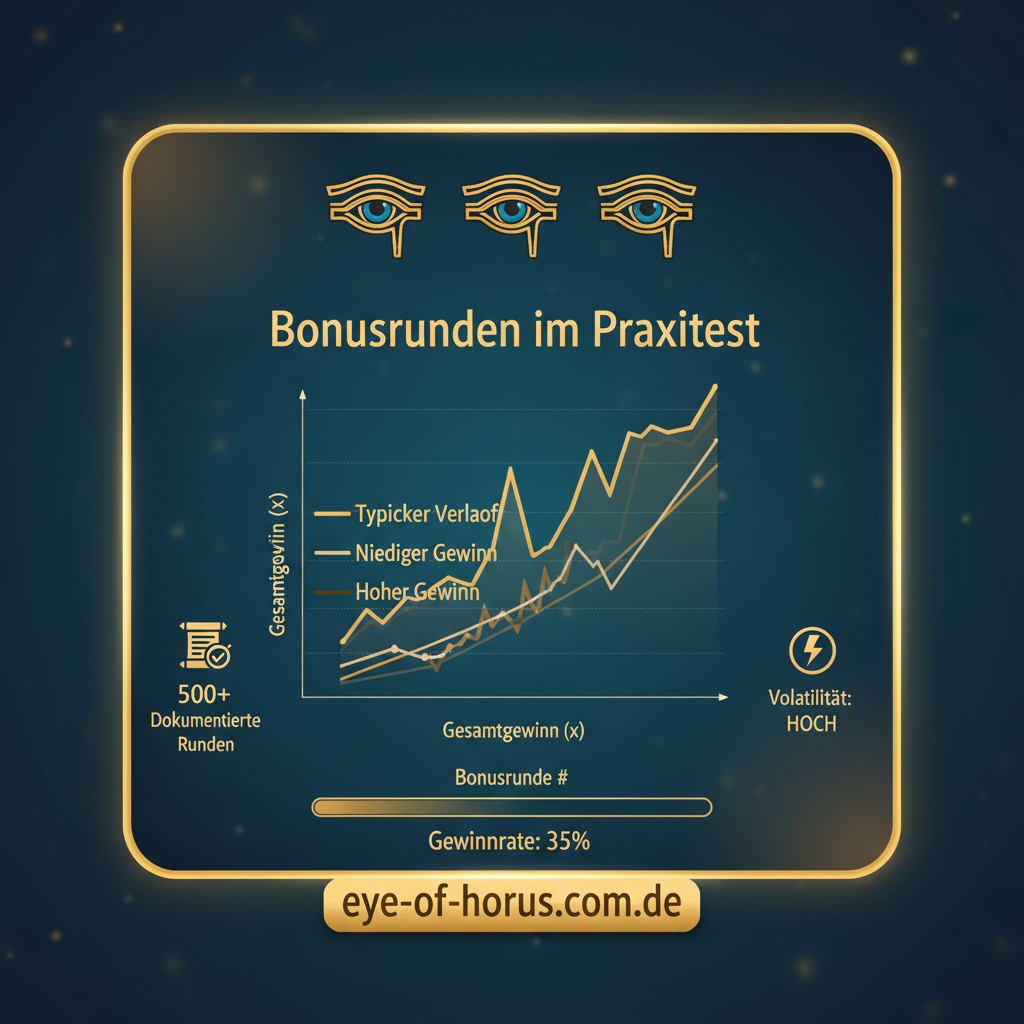 Eye of Horus Bonusrunden-Analyse mit typischen Gewinnverläufen