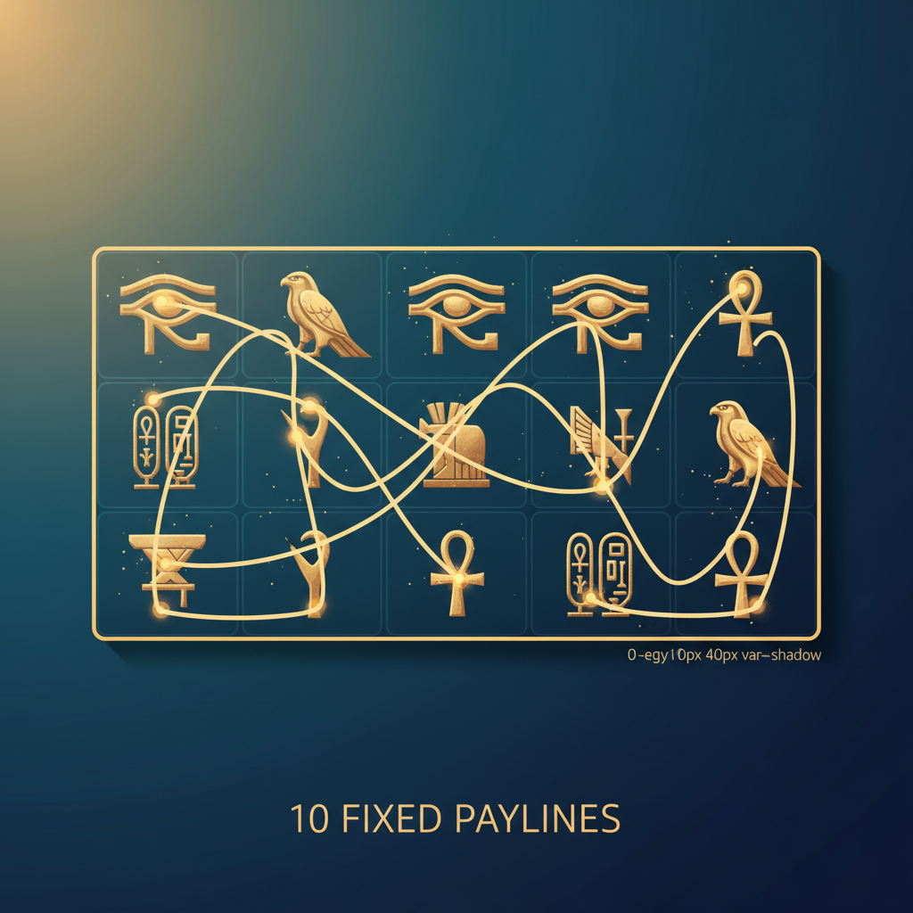 10 feste Gewinnlinien auf dem 5x3 Spielfeld von Eye of Horus
