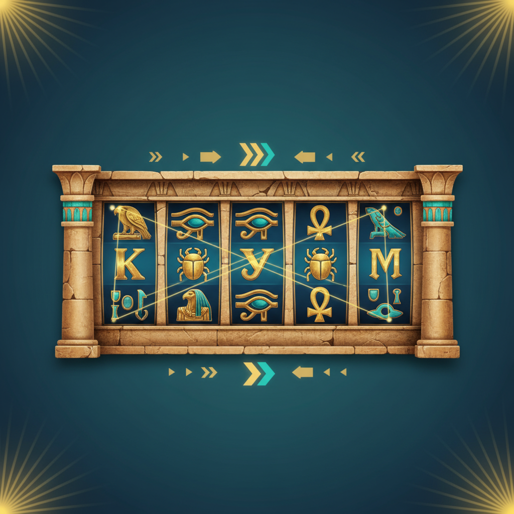 Eye of Horus Spielmechanik Übersicht mit Walzen und Gewinnlinien