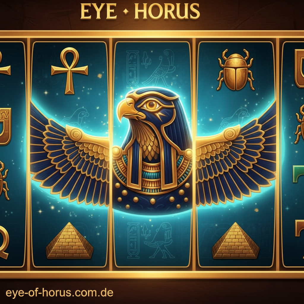 Horus Expanding Wild im Basisspiel auf den mittleren Walzen